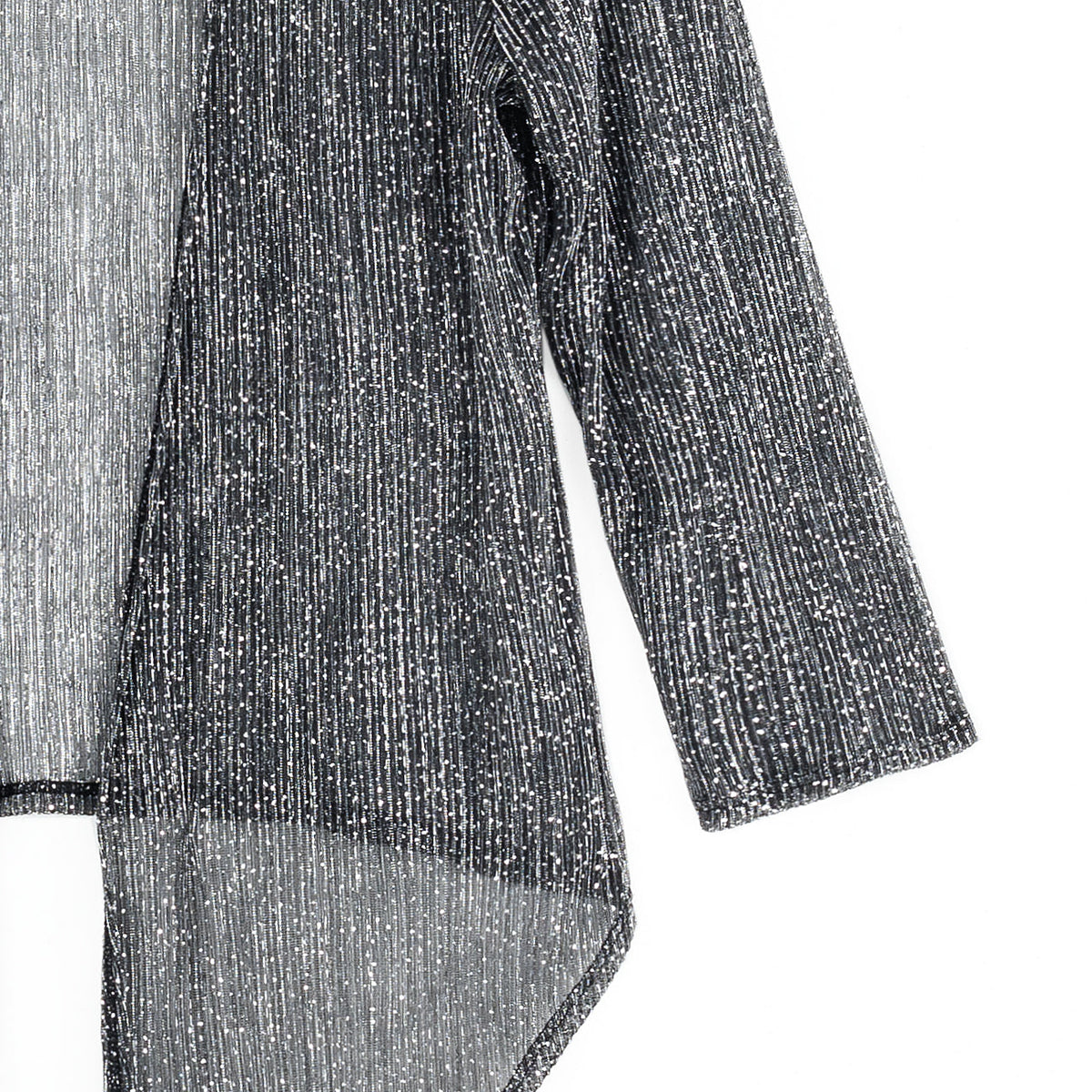Clara Sunwoo Best Seller - Sheer Shimmer - Modern Tie Front Cardigan - Silver - Limited Sizes