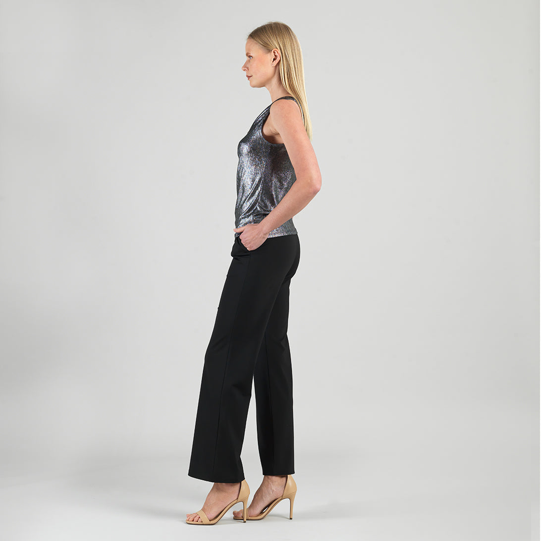 Clara Sunwoo Smart Buy - Metallic Shimmer - Cowl Neck Draped Tank - Gunmetal - Final Sale