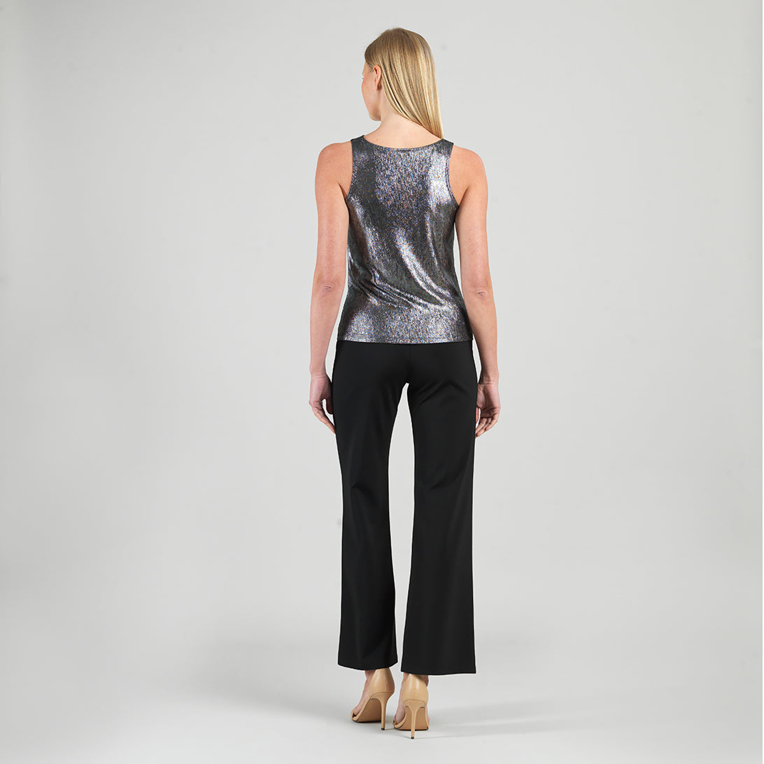 Clara Sunwoo Smart Buy - Metallic Shimmer - Cowl Neck Draped Tank - Gunmetal - Final Sale