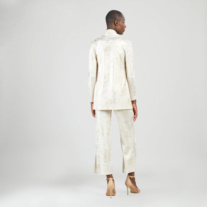 Clara Sunwoo Deals - Foil Sheen - Drape Tunic Cardigan - Champagne - Final Sale