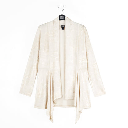 Clara Sunwoo Deals - Foil Sheen - Drape Tunic Cardigan - Champagne - Final Sale