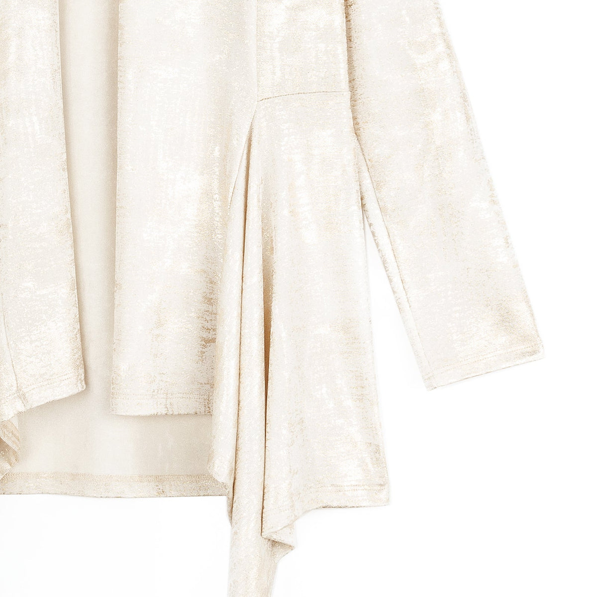 Clara Sunwoo Deals - Foil Sheen - Drape Tunic Cardigan - Champagne - Final Sale