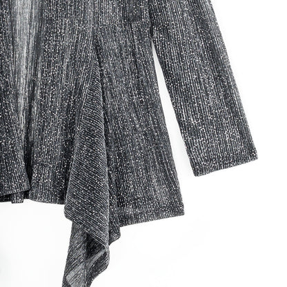 Clara Sunwoo Best Seller - Sheer Shimmer - Drape Tunic Cardigan - Silver - Final Sale