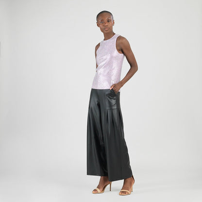 Clara Sunwoo Customer Favorite - Glitter Foil - Jewel Neck Tank - Pink - Final Sale
