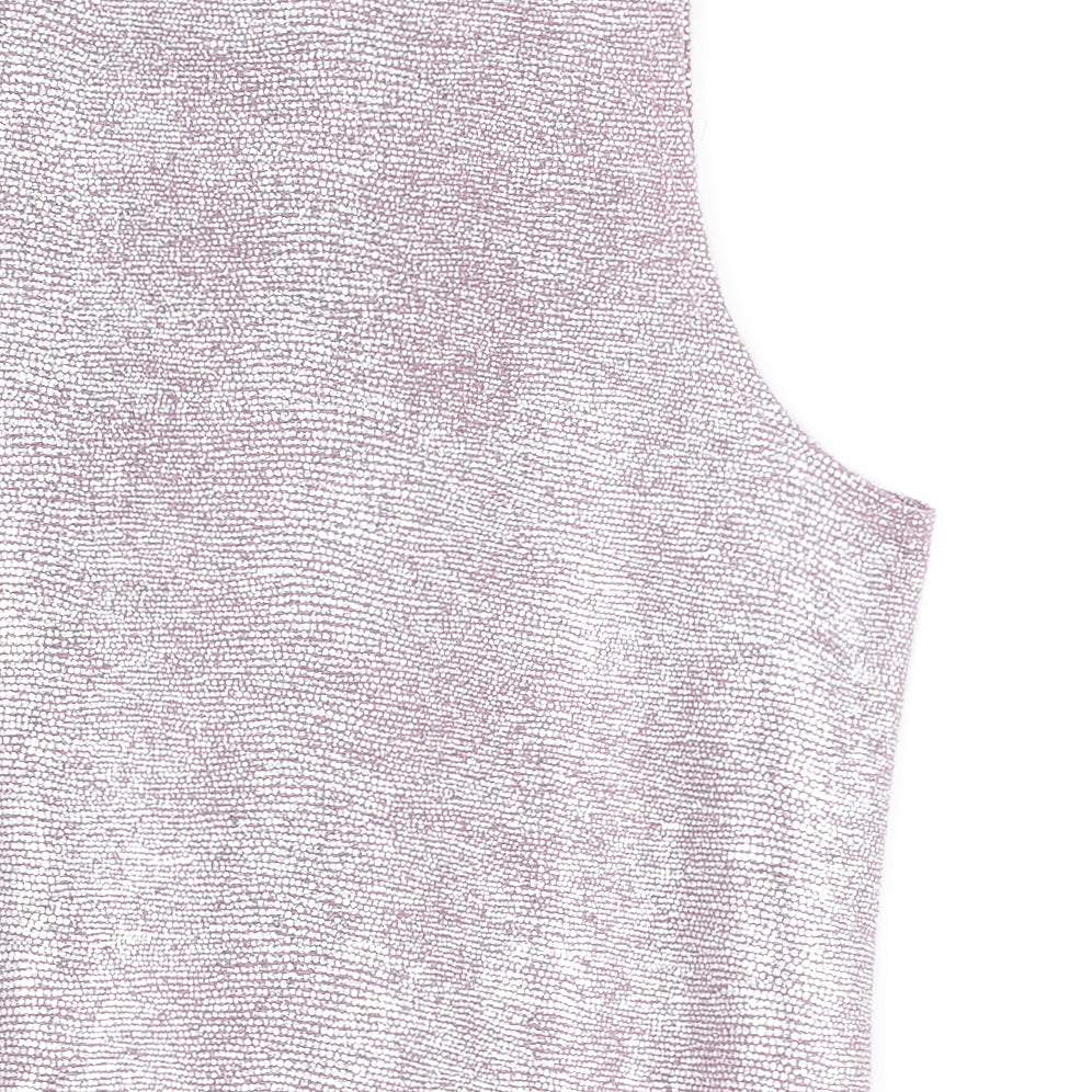 Clara Sunwoo Customer Favorite - Glitter Foil - Jewel Neck Tank - Pink - Final Sale