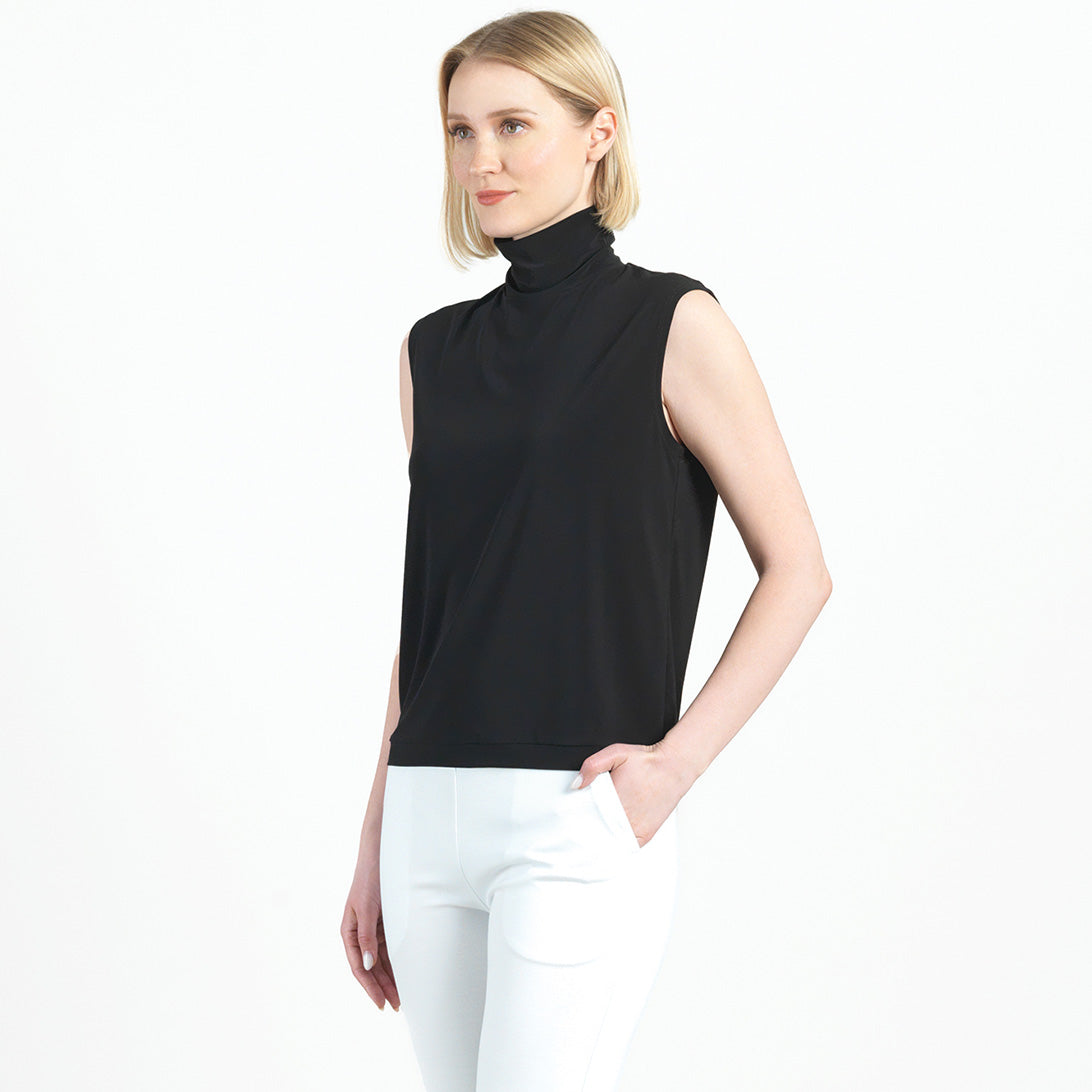 Clara Sunwoo Best Seller - Mock Neck Box Tank - Black - Final Sale