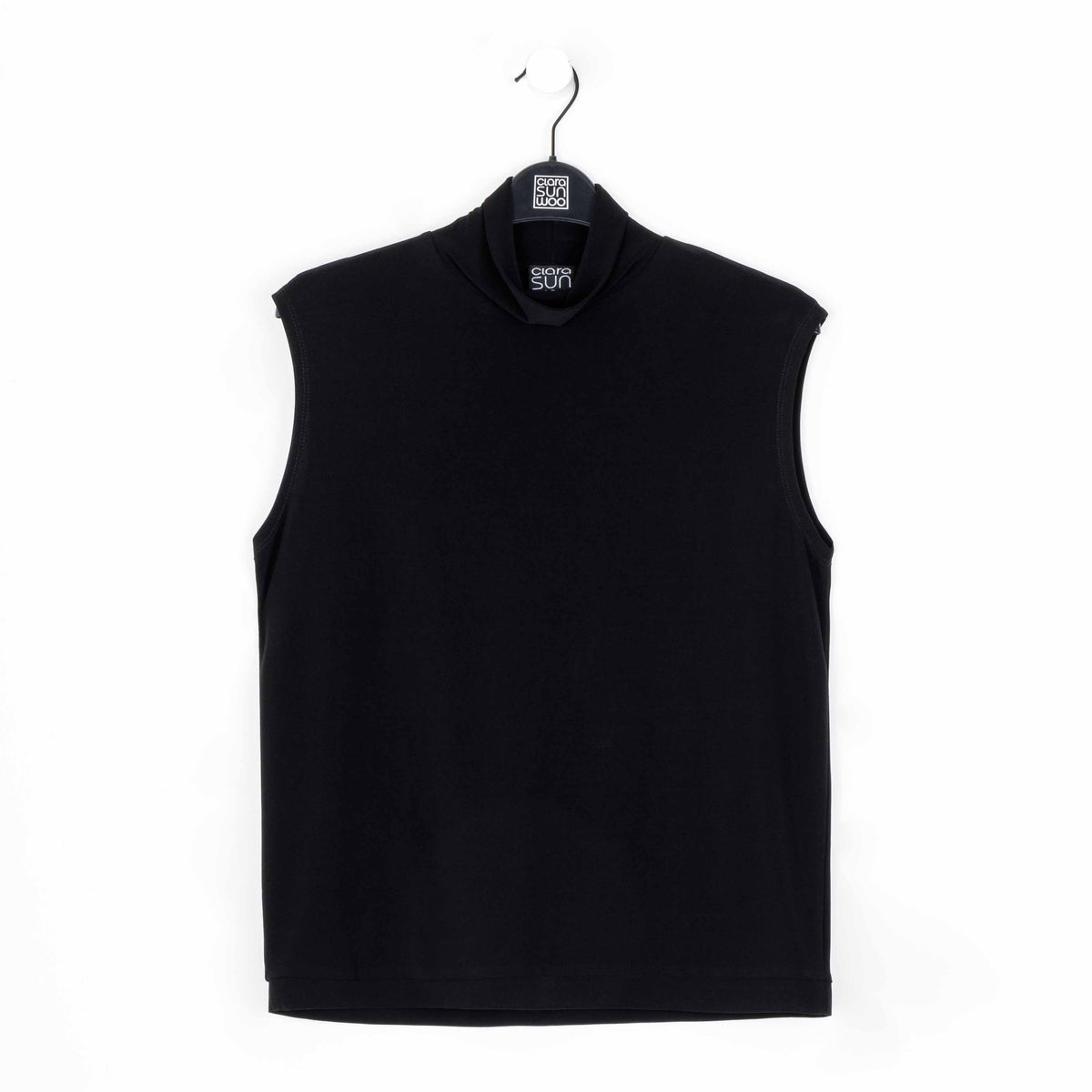 Clara Sunwoo Best Seller - Mock Neck Box Tank - Black - Final Sale