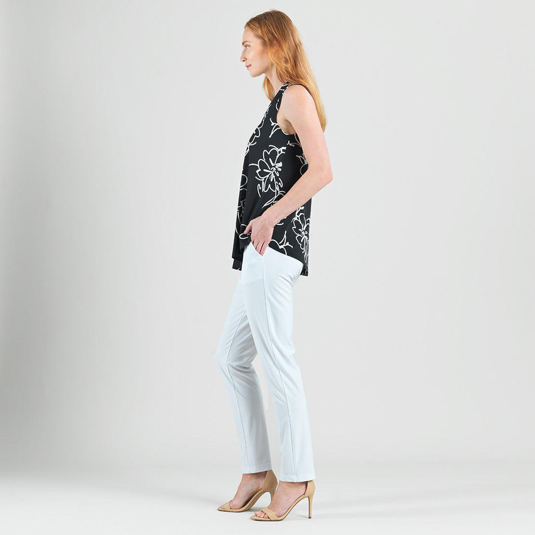 Clara Sunwoo Best Price - Crepe Knit - Asymmetrical Tunic Tank - Blossom Sketch - Final Sale