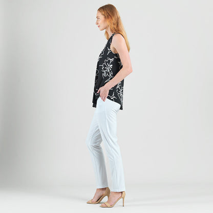 Clara Sunwoo Best Price - Crepe Knit - Asymmetrical Tunic Tank - Blossom Sketch - Final Sale