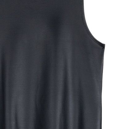 Clara Sunwoo Everyday - Liquid Leather™ Sheen Two-Tone Jewel Neck Tank - Black