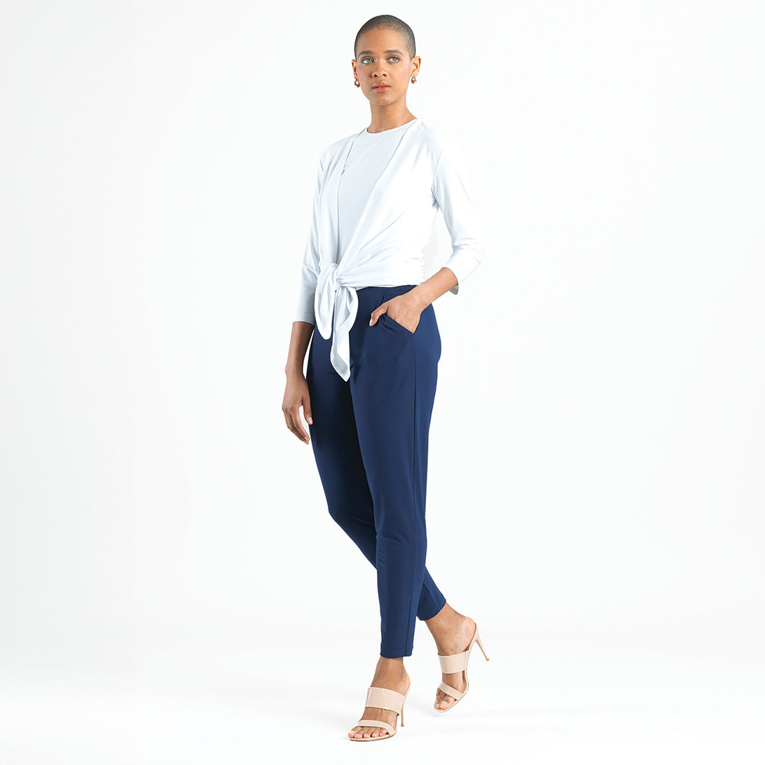 Clara Sunwoo Value - Modern Tie Front Cardigan - White