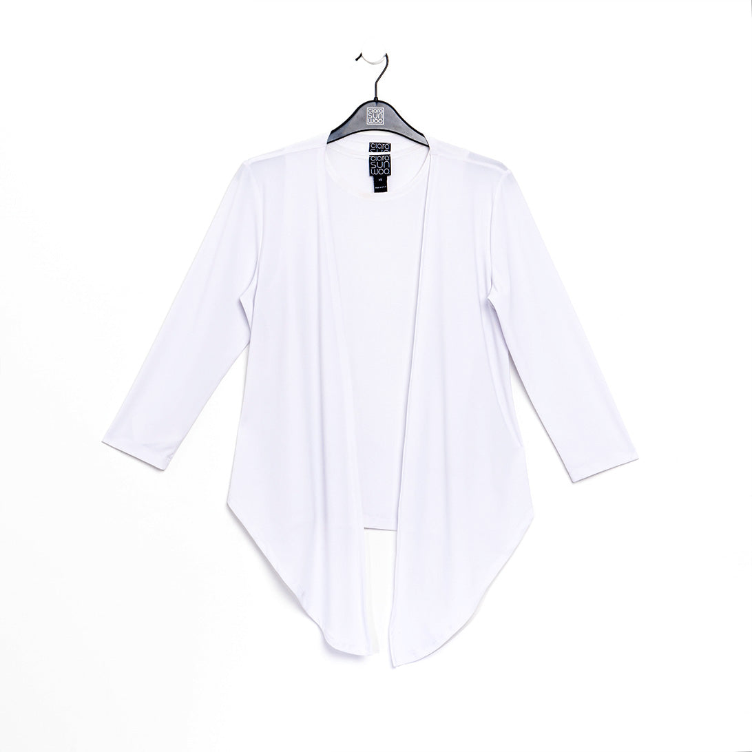 Clara Sunwoo Value - Modern Tie Front Cardigan - White
