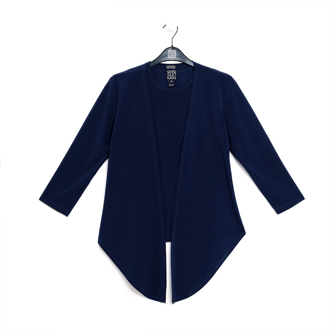 Clara Sunwoo Deals - Modern Tie Front Cardigan - Navy