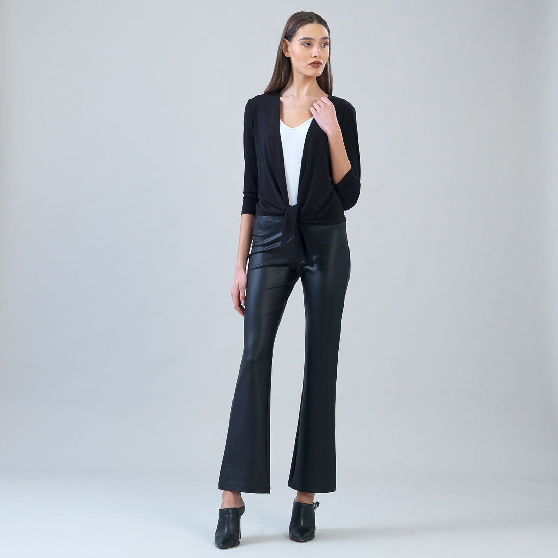 Clara Sunwoo Smart Buy - Modern Tie Front Cardigan - Black