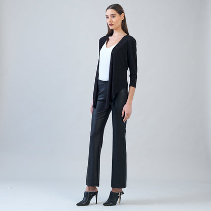 Clara Sunwoo Smart Buy - Modern Tie Front Cardigan - Black