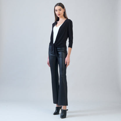 Clara Sunwoo Smart Buy - Modern Tie Front Cardigan - Black
