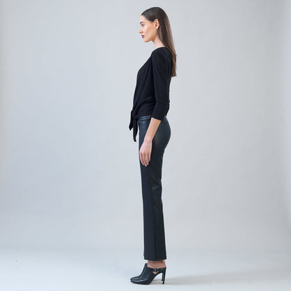 Clara Sunwoo Smart Buy - Modern Tie Front Cardigan - Black