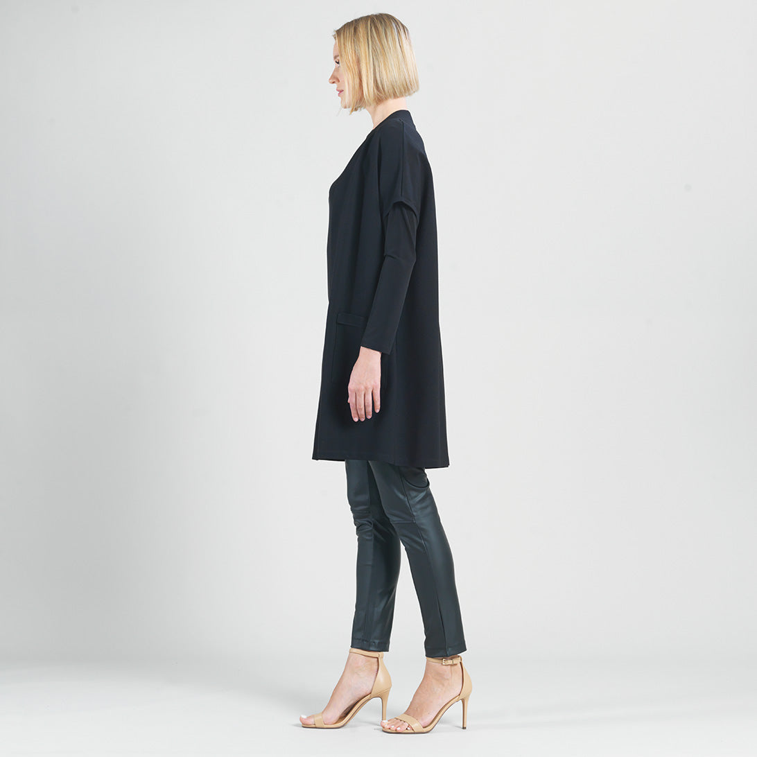 Clara Sunwoo New - Ponte Knit - Cap Sleeve Pocket Vest - Black - Final Sale