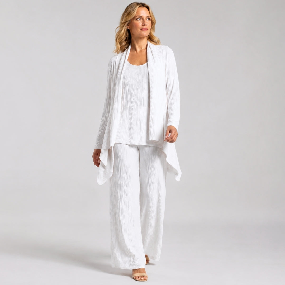Clara Sunwoo Everyday - Soft Pleat Knit - Cardigan & Tank Twinset - Ivory - Final Sale!