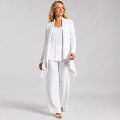 Clara Sunwoo Everyday - Soft Pleat Knit - Cardigan & Tank Twinset - Ivory - Final Sale!