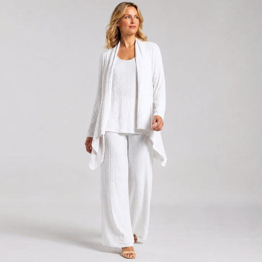 Clara Sunwoo Everyday - Soft Pleat Knit - Cardigan & Tank Twinset - Ivory - Final Sale!
