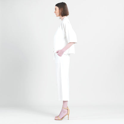 Clara Sunwoo Premium - Linen Knit - Hi-Low Pocket Cardigan Jacket - Ivory - Final Sale!