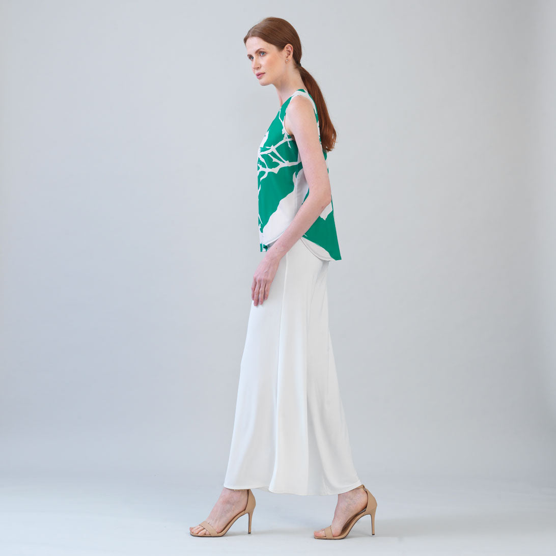 Clara Sunwoo Discount - U-Neck Curved Hi-Low Tank - Floral Branch - Final Sale!