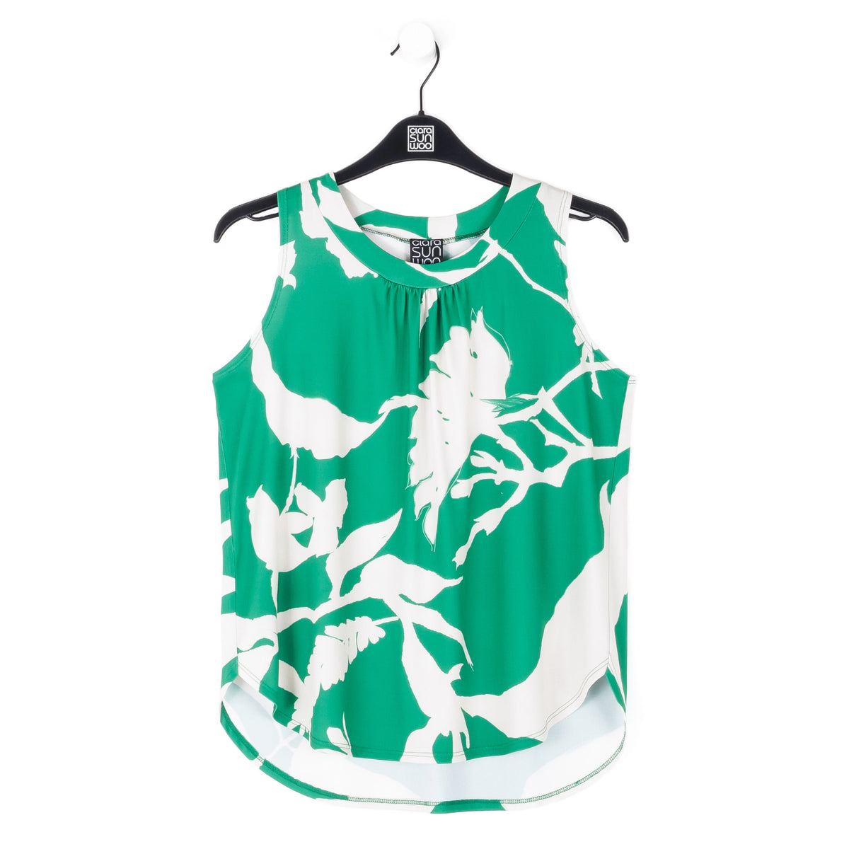 Clara Sunwoo Discount - U-Neck Curved Hi-Low Tank - Floral Branch - Final Sale!