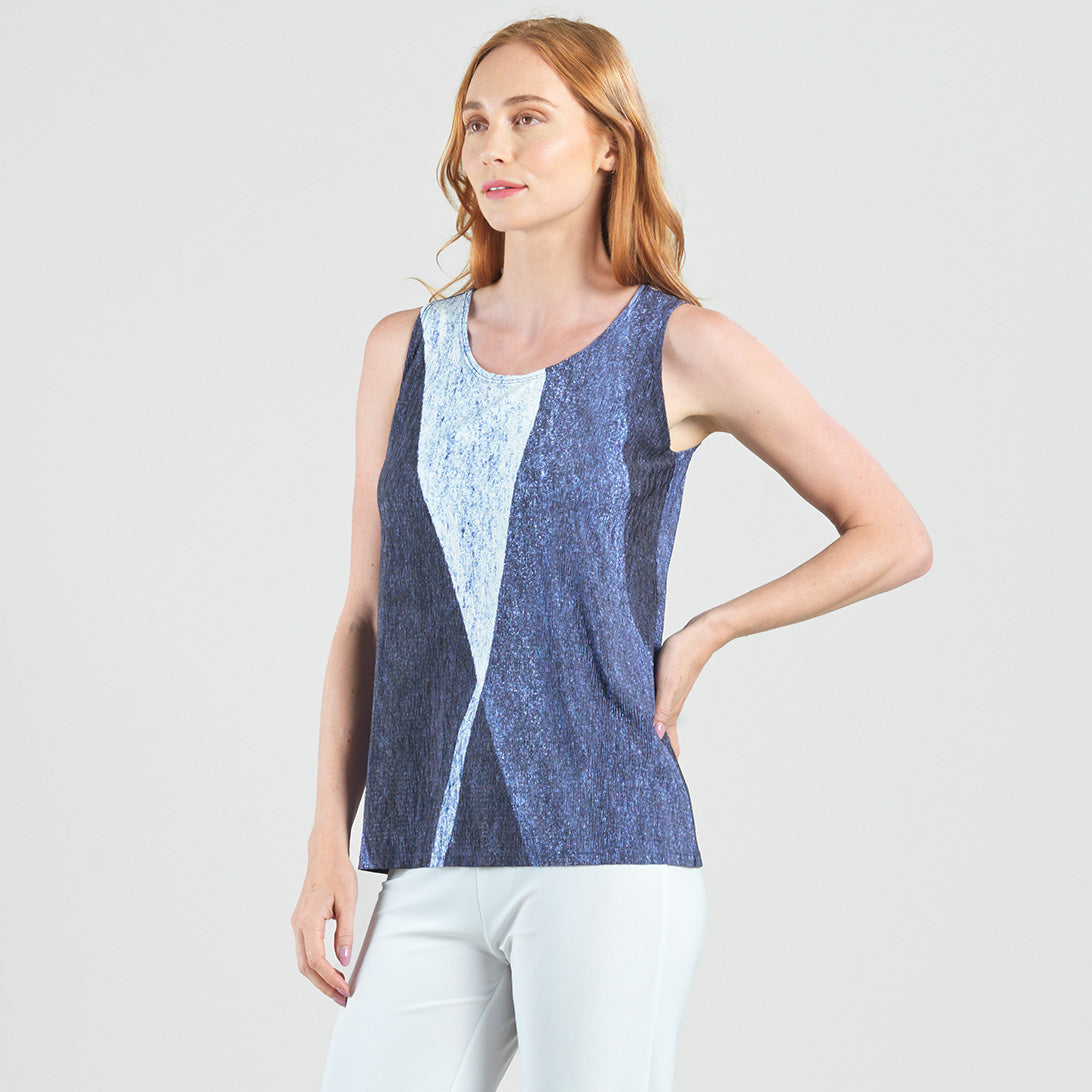 Clara Sunwoo Latest - Silky Pleat - 2pc Draped Cardigan & Tank Twinset - Lunar Stripe - Final Sale