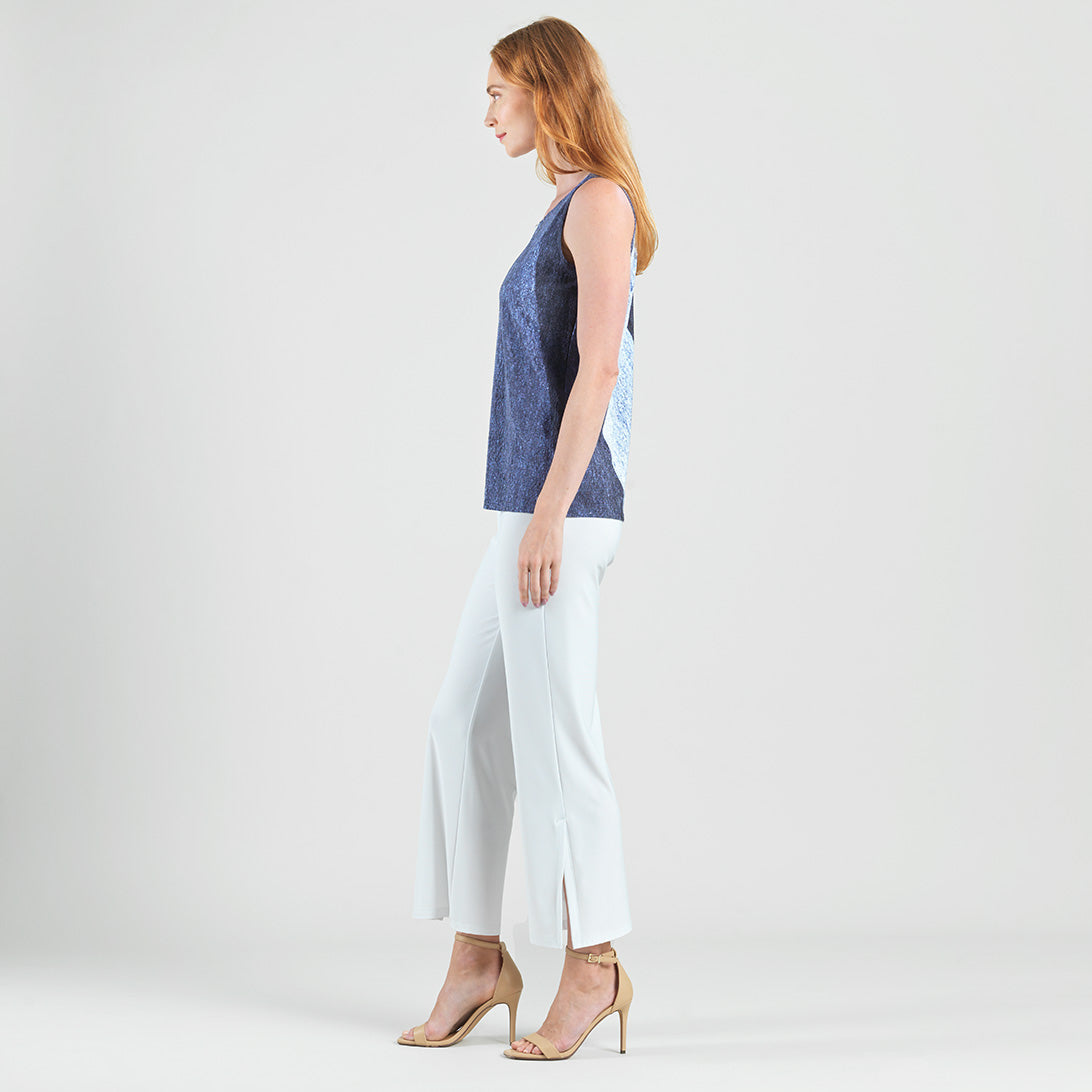 Clara Sunwoo Latest - Silky Pleat - 2pc Draped Cardigan & Tank Twinset - Lunar Stripe - Final Sale