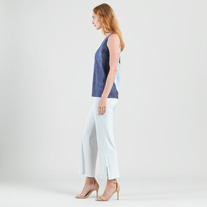 Clara Sunwoo Latest - Silky Pleat - 2pc Draped Cardigan & Tank Twinset - Lunar Stripe - Final Sale