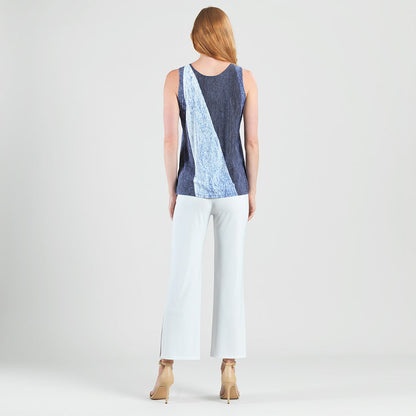 Clara Sunwoo Latest - Silky Pleat - 2pc Draped Cardigan & Tank Twinset - Lunar Stripe - Final Sale