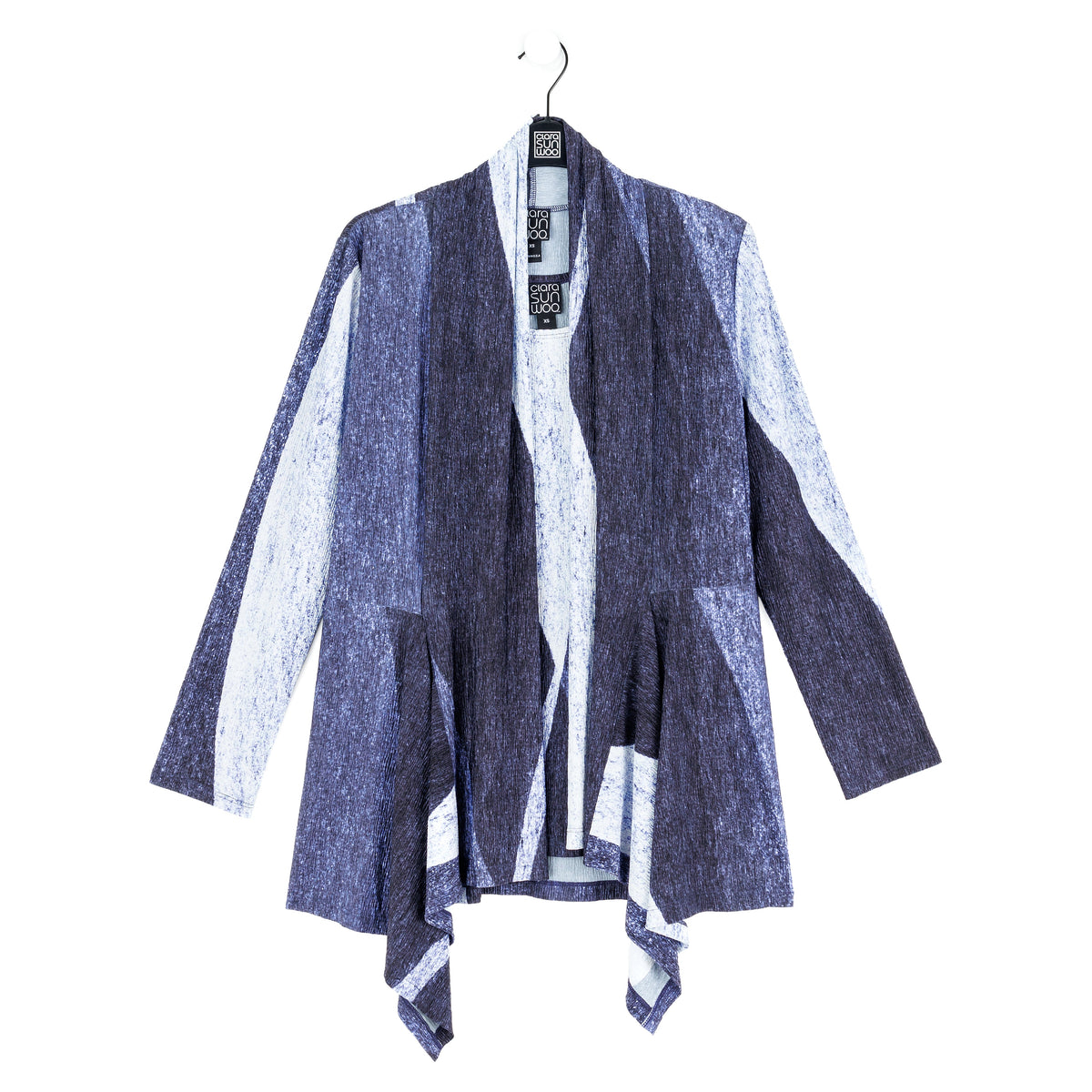 Clara Sunwoo Latest - Silky Pleat - 2pc Draped Cardigan & Tank Twinset - Lunar Stripe - Final Sale
