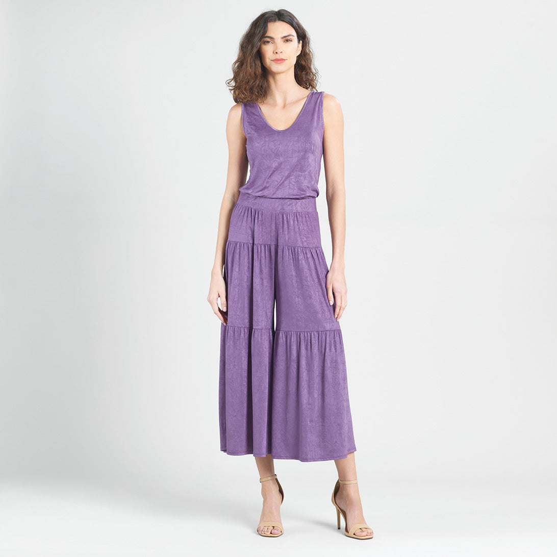 Clara Sunwoo New - Crushed Silk Knit - Cardigan, Tank, Skirt-Pant 3pc Set - Plum - Final Sale!
