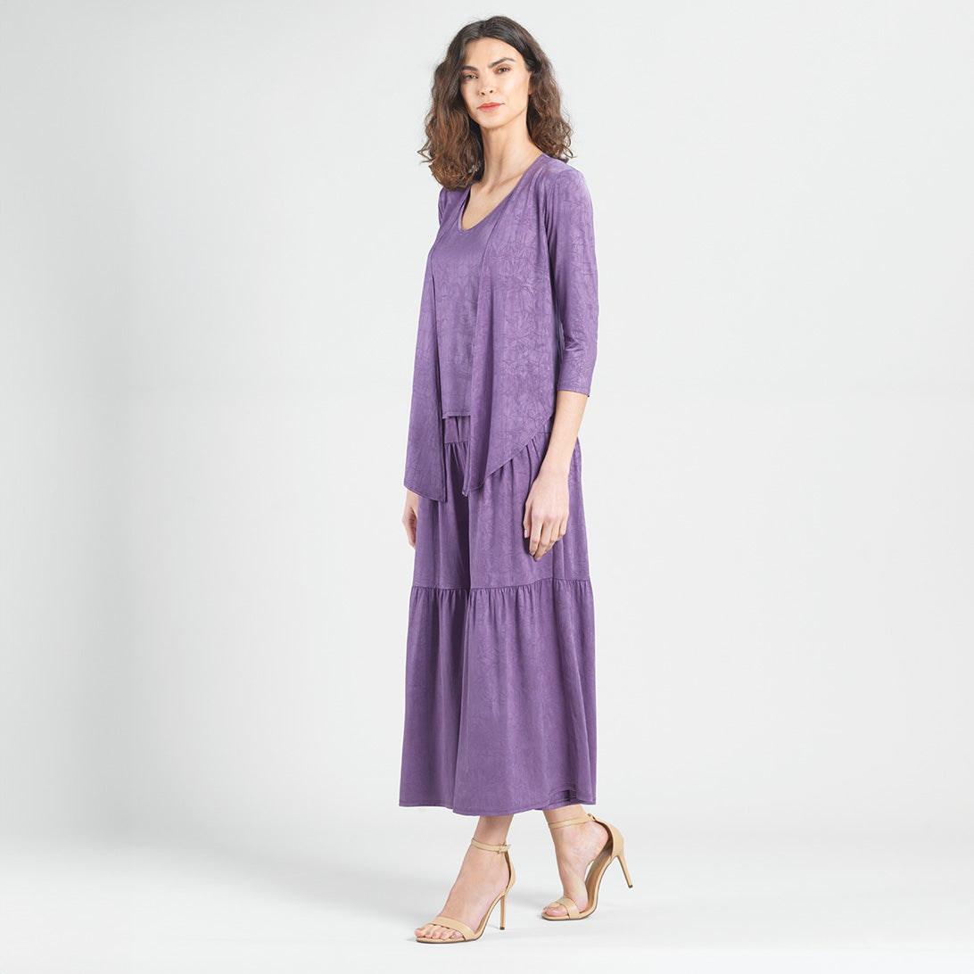 Clara Sunwoo New - Crushed Silk Knit - Cardigan, Tank, Skirt-Pant 3pc Set - Plum - Final Sale!