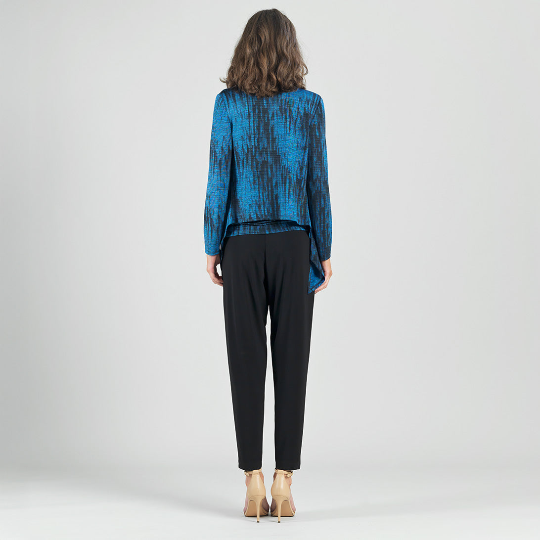Clara Sunwoo Recommended - Crinkle Pleat Knit - 2pc Cardigan & Cowl Tank Twinset - Water Ripple-Cobalt - Final Sale!