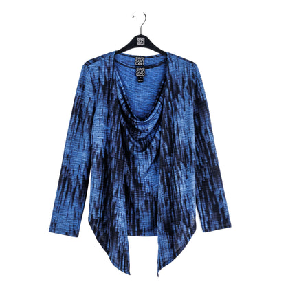 Clara Sunwoo Recommended - Crinkle Pleat Knit - 2pc Cardigan & Cowl Tank Twinset - Water Ripple-Cobalt - Final Sale!