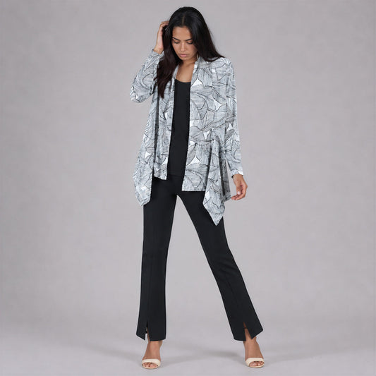 Clara Sunwoo Smart Buy - Pleated Knit - Drape Tunic Cardigan - Artistic Leaf - Final Sale
