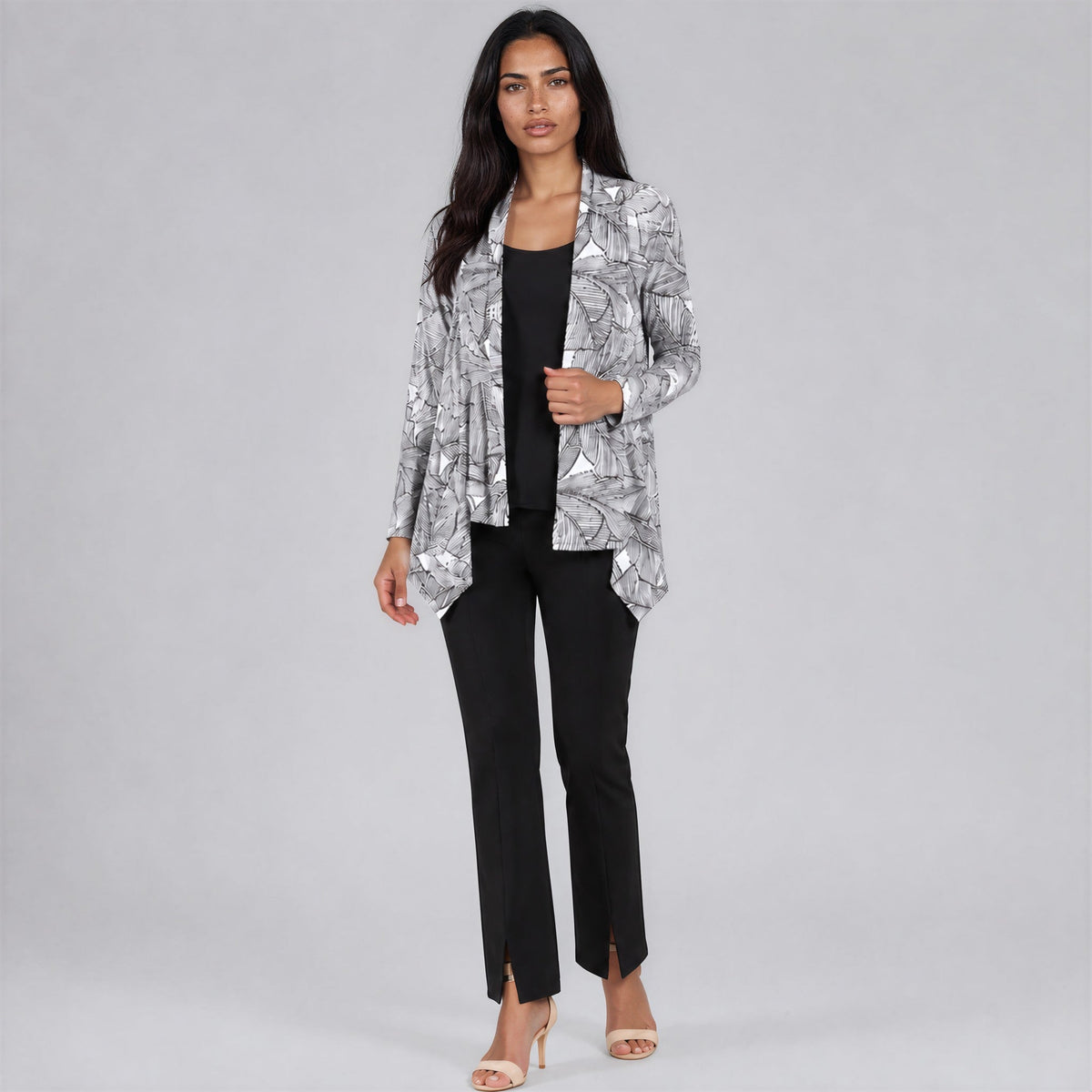 Clara Sunwoo Smart Buy - Pleated Knit - Drape Tunic Cardigan - Artistic Leaf - Final Sale