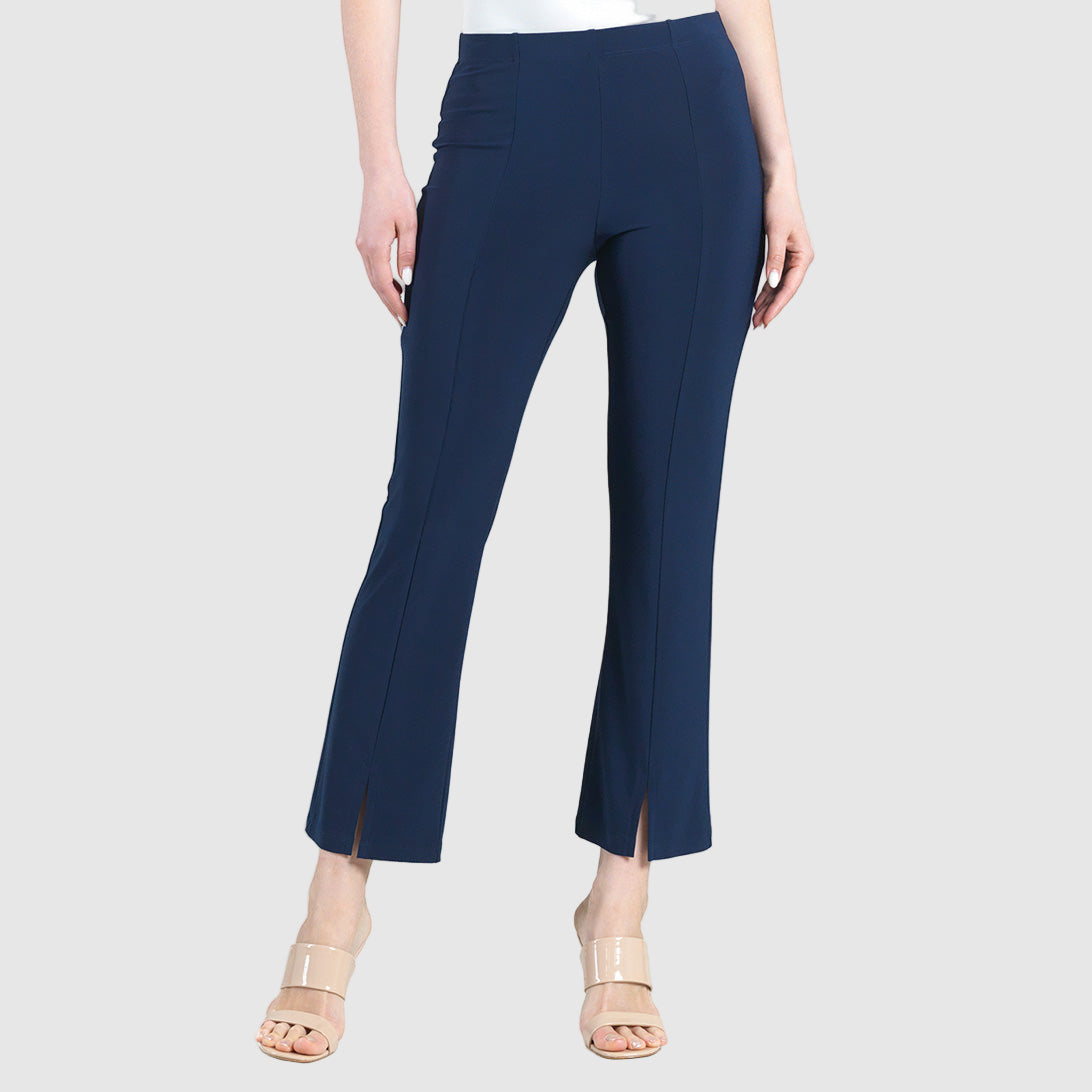 Clara Sunwoo Exclusive - Center Seam Front Slit Ankle Pant - Navy