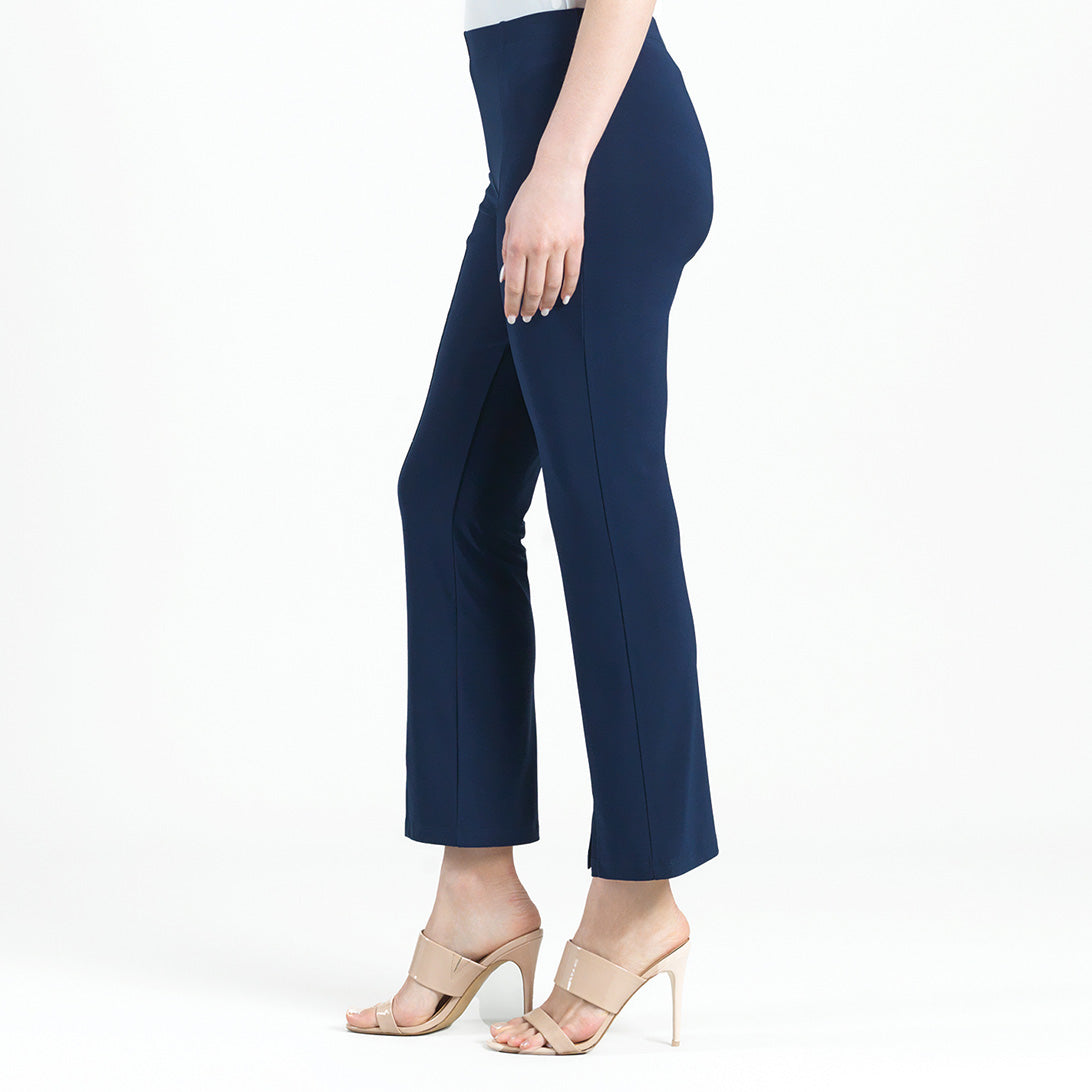 Clara Sunwoo Exclusive - Center Seam Front Slit Ankle Pant - Navy