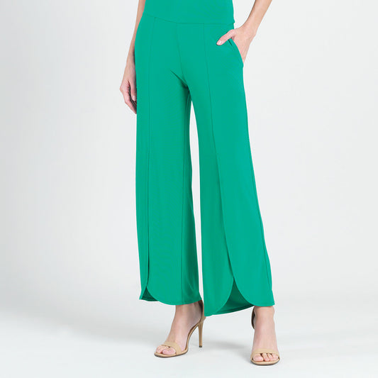 Clara Sunwoo New - Front Slit Ankle Petal Pant - Emerald - Final Sale