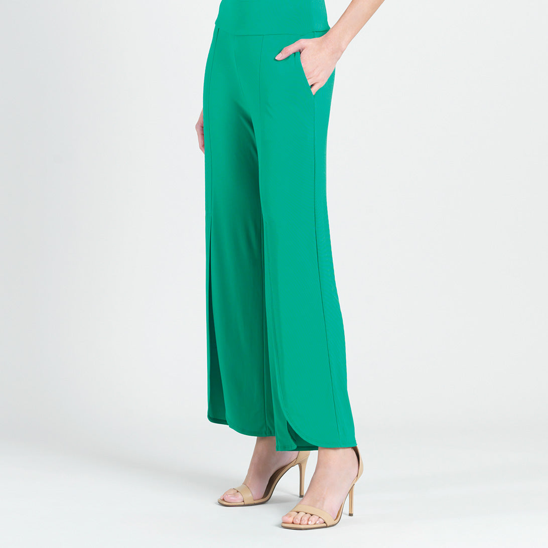 Clara Sunwoo New - Front Slit Ankle Petal Pant - Emerald - Final Sale