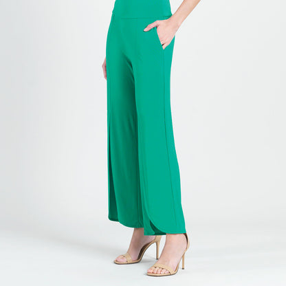 Clara Sunwoo New - Front Slit Ankle Petal Pant - Emerald - Final Sale