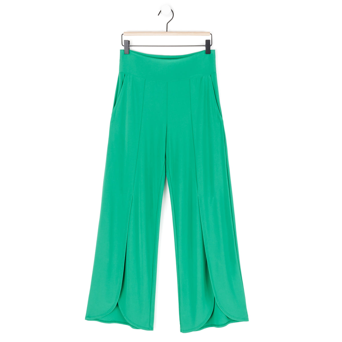 Clara Sunwoo New - Front Slit Ankle Petal Pant - Emerald - Final Sale