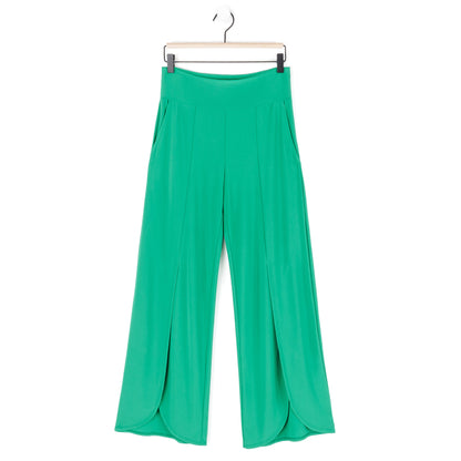 Clara Sunwoo New - Front Slit Ankle Petal Pant - Emerald - Final Sale