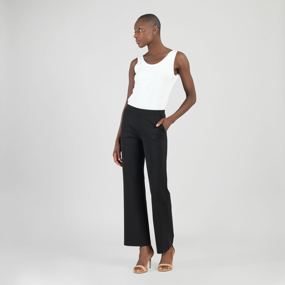 Clara Sunwoo Hot Sale - Rayon-Ponte Knit - Loose Leg Pocket Pant - Black