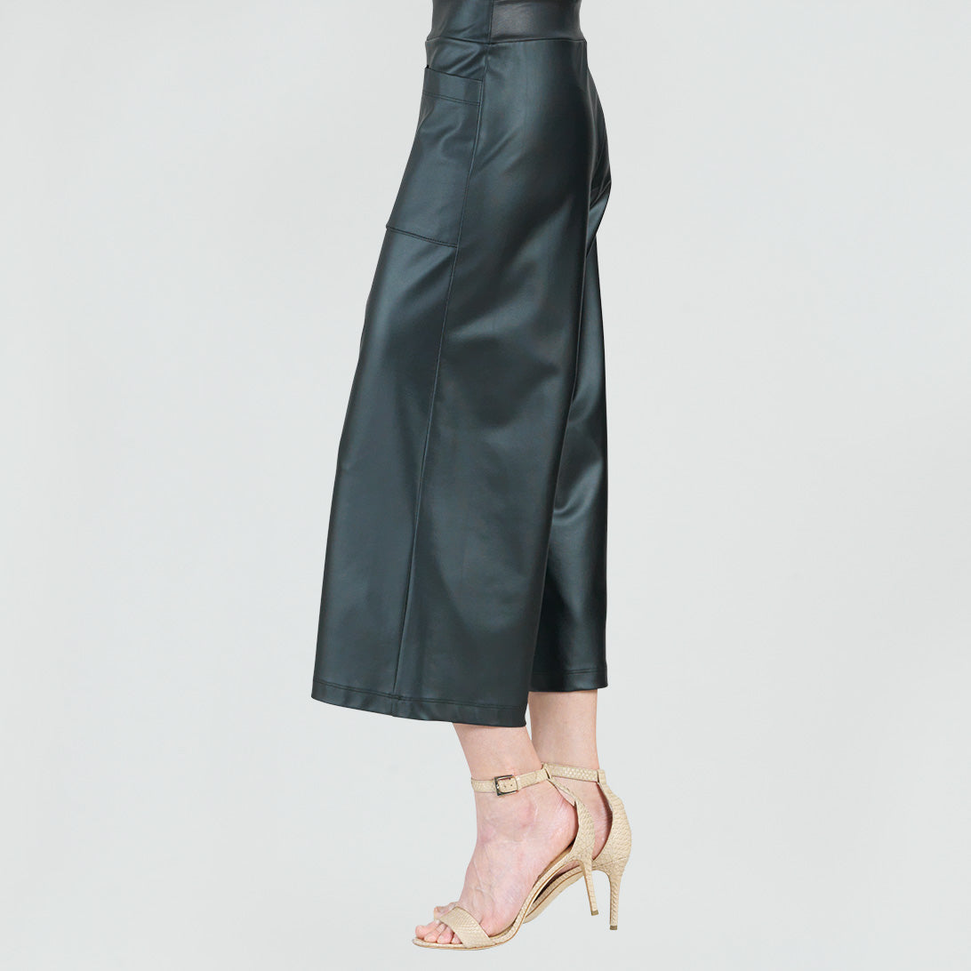 Clara Sunwoo Essential - Liquid Leather™ - Sheen Pocket Gaucho Pant - Black