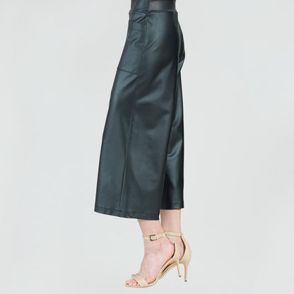 Clara Sunwoo Essential - Liquid Leather™ - Sheen Pocket Gaucho Pant - Black