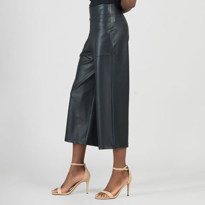 Clara Sunwoo Essential - Liquid Leather™ - Sheen Pocket Gaucho Pant - Black